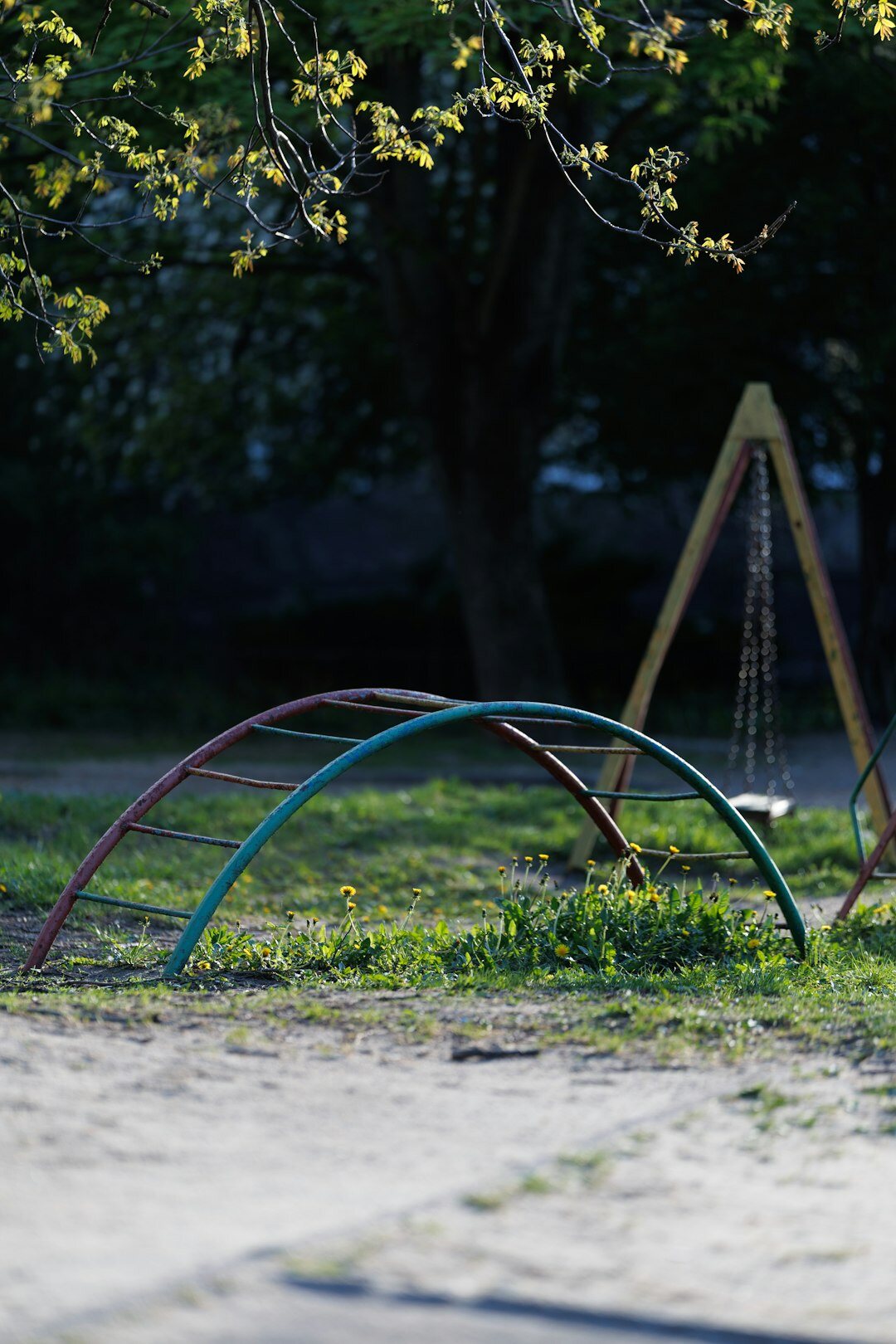 Children playing in a Danish community courtyard